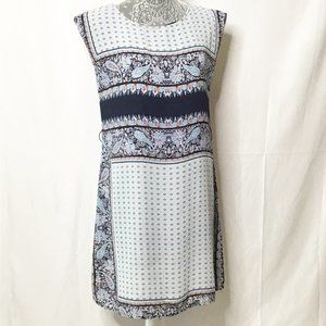 Mirumi Dress Women Size S/M Blue Pattern Block Whi